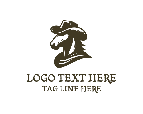 Cowboy Horse Western Crest Logo