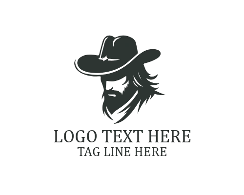 Cowboy Horse Western Emblem Logo