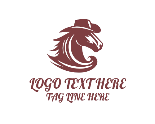 Cowboy Horse Western Icon Logo