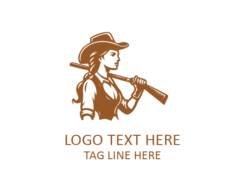 Cowgirl Farmer Hat Logo