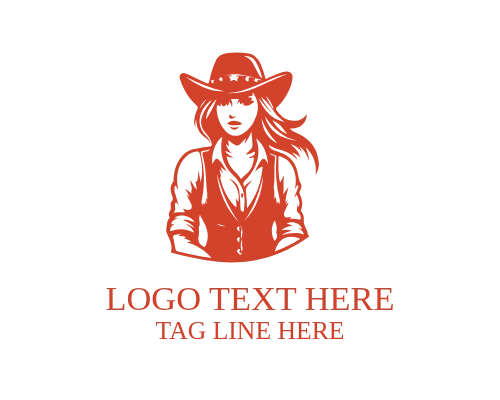 Cowgirl Farmer Rodeo Inspired Logo
