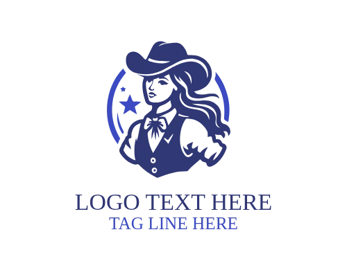 Cowgirl Farmer Sunset Farm Logo