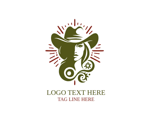 Cowgirl Floral Western Logo