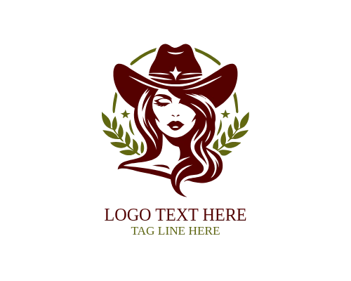 Cowgirl Hat Circle Mark Logo