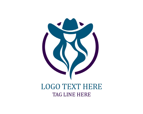 Cowgirl Rodeo Badge Logo