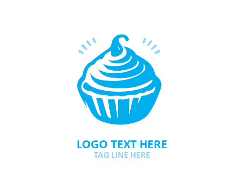 Cream Swirl Cup Cake Logo