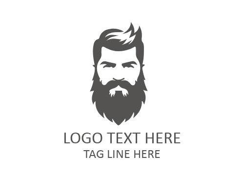 Creative Barber Beard Guy Logo