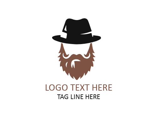 Creative Beard Guy Grooming Logo
