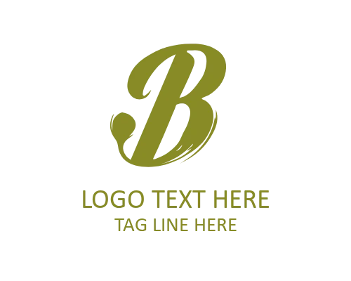 Creative Brush Script Letter B Logo for Modern Identity