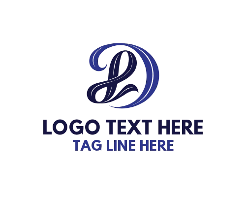 Creative Calligraphy letter D Logo