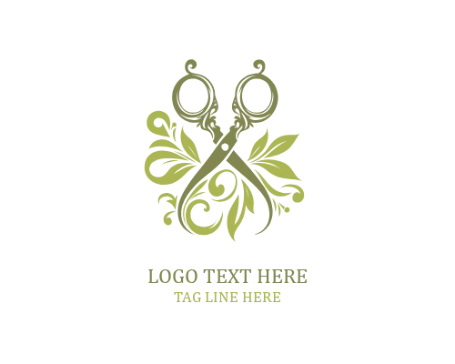 Creative Cut Scissor Floral Logo