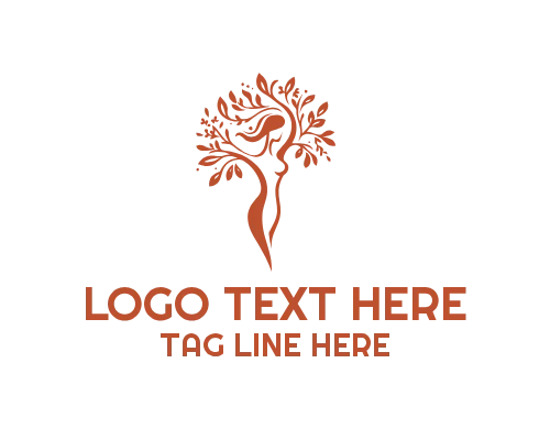 Creative Energy Woman Tree Logo