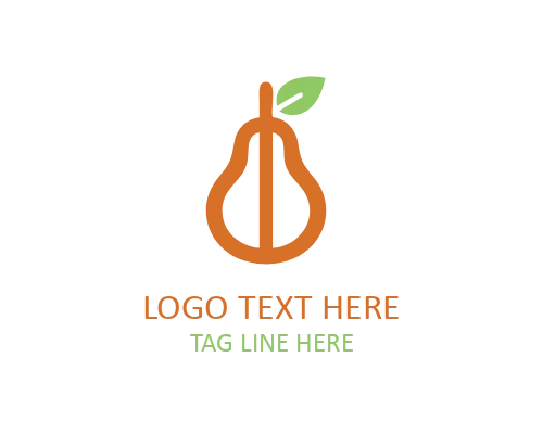 Creative Flat Pear Logo for Artistic Branding and Modern Identity