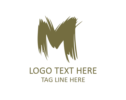 Creative Fluid Brush Letter M Logo for Artistic Branding