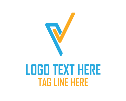 Creative Geometric Letter V Logo