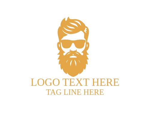 Creative Hipster Beard Guy Logo
