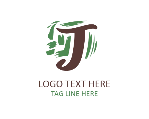Creative Ink Brush Letter J Logo for Artistic Branding