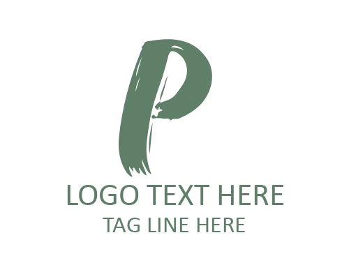 Creative Ink Brush Letter P Logo for Artistic Branding