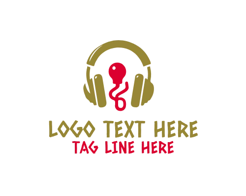 Creative Minimal Headphone Logo