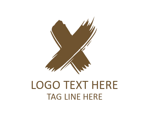 Creative Modern Brush Letter X Logo 