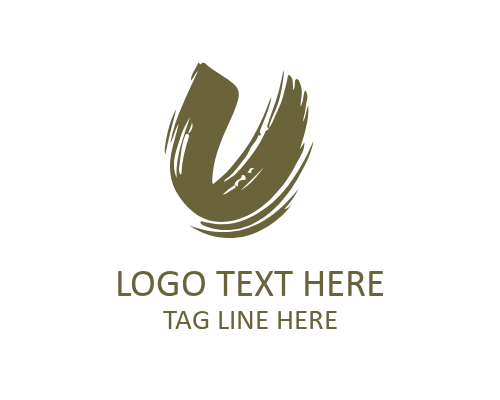 Creative Signature Brush Letter U Logo for Personal Branding