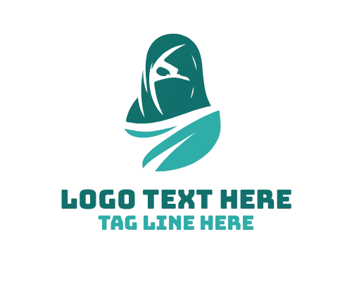Creative Veiled Hijab Woman Shape Logo