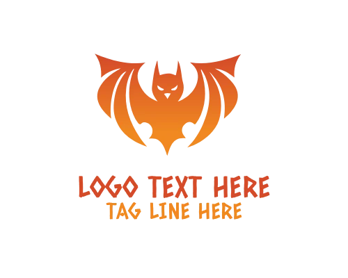 Creepy Bat Silhouette Logo