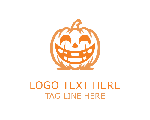 Creepy Pumpkin Smile Logo