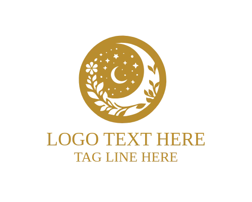 Crescent Floral Moon Logo for Elegant and Mystical Brands