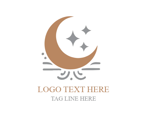 Crescent Moon Face Logo for Creative Brands