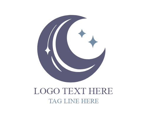 Crescent Moon Line Art Logo for Minimal Brands
