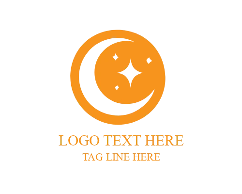 Crescent Moon Logo for Night and Spiritual Brands