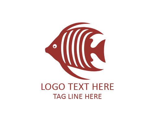 Crescent Moon Tropical Fish Flat Logo