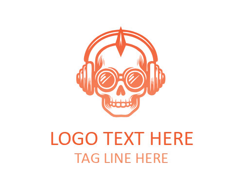 Crimson Punk Skull Logo