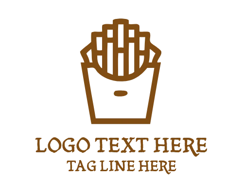 Crispy Fast Food Fries Logo
