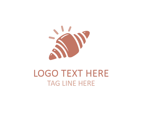 Croissant Cafe Emblem Logo