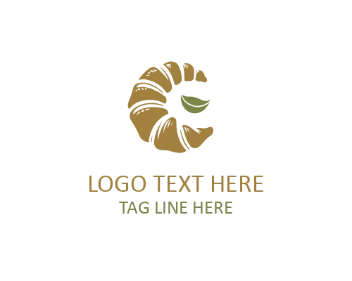 Croissant Food Emblem Logo