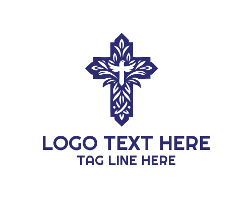 Cross With Ichthys Fish Logo
