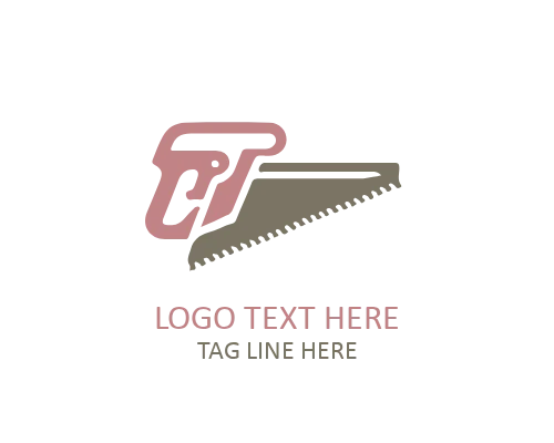 Crossed Carpenter Saw Logo for Traditional Woodworking Identity