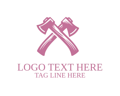 Crossed Lumberjack Axes Logo