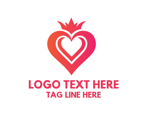 Crown Heart Badge Logo