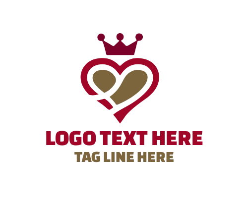 Crown Heart Decorative Logo