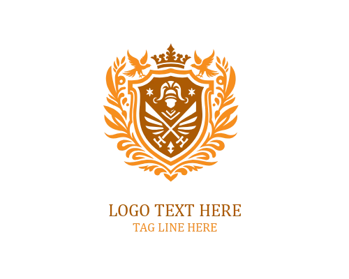Crown Letter Royal Shield Logo