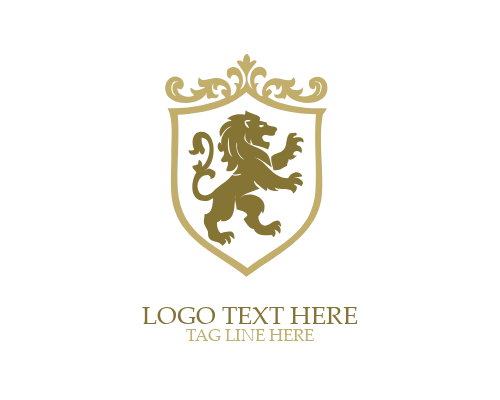 Crowned Lion Crest Logo