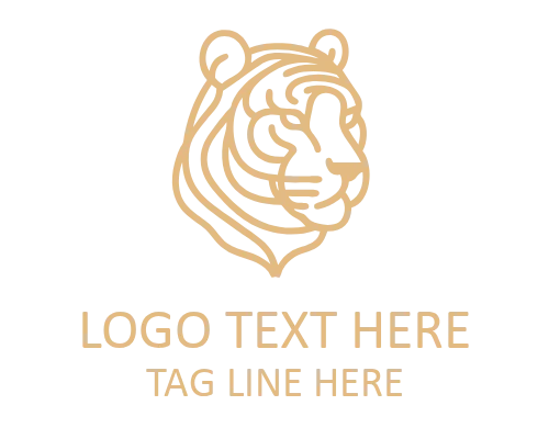 Crowned Monoline Tiger Logo