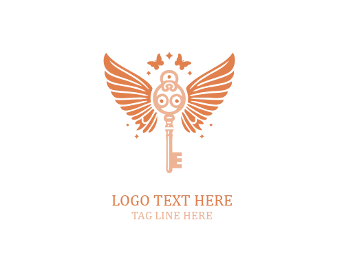 Crystal Lock Wings Key Logo