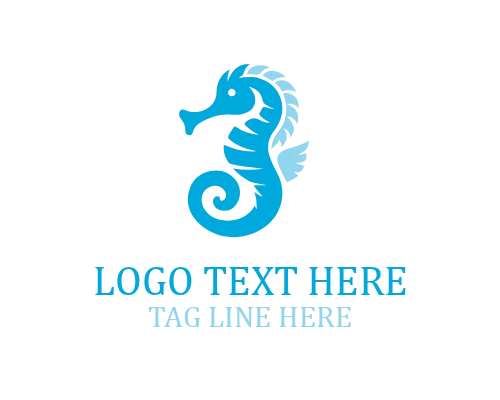 Crystal Style Modern Sea Horse Logo