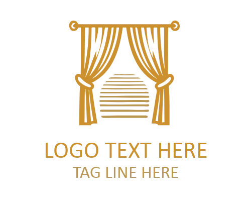 Curtain Emblem Logo for Home Decor Branding