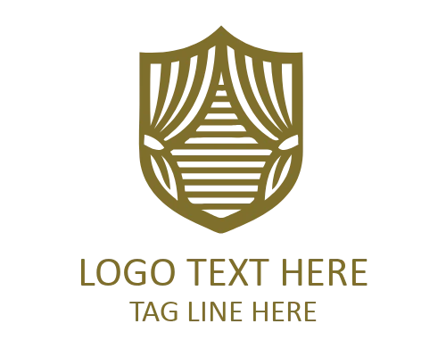 Curtain Modern Emblem Logo for Interior Branding
