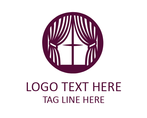 Curtain Outline Logo for Minimal Branding